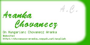 aranka chovanecz business card